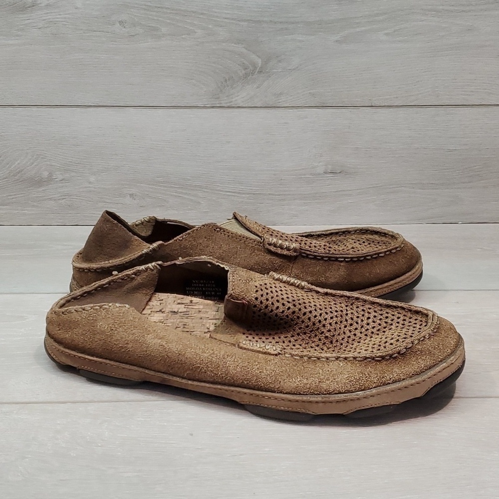 Olukai Mens Moloa Kohana Leather Loafer Slip on shoes sz 11